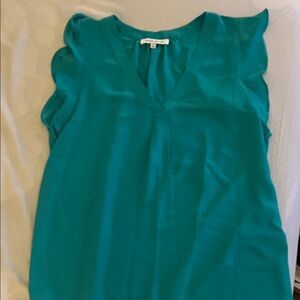 Rose & Olive Turquoise Ruffle Sleeve Blouse